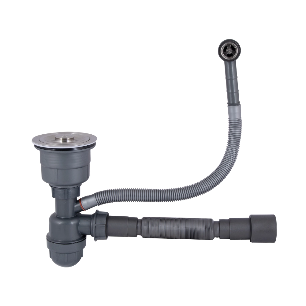 Сифон для кухни Lidz с переливом Серый (SD00052522)