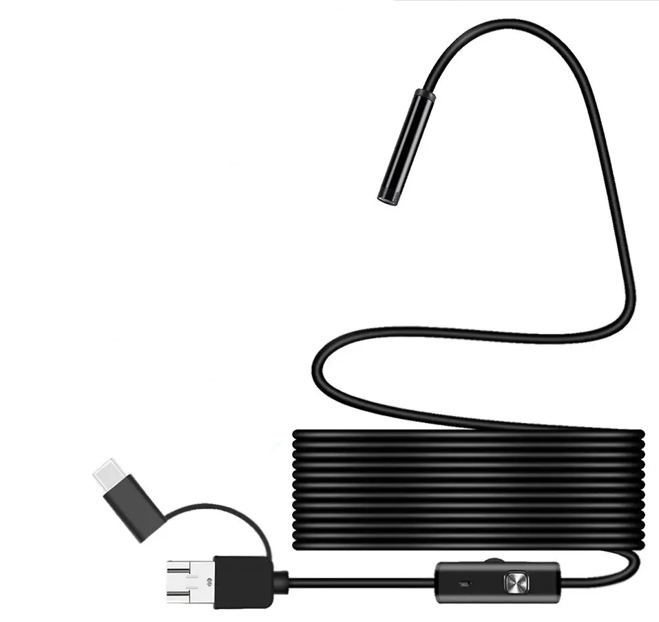 Камера ендоскоп USB/micro USB/Type C м'який дріт 5,5 мм 2 м (1714362470) - фото 1