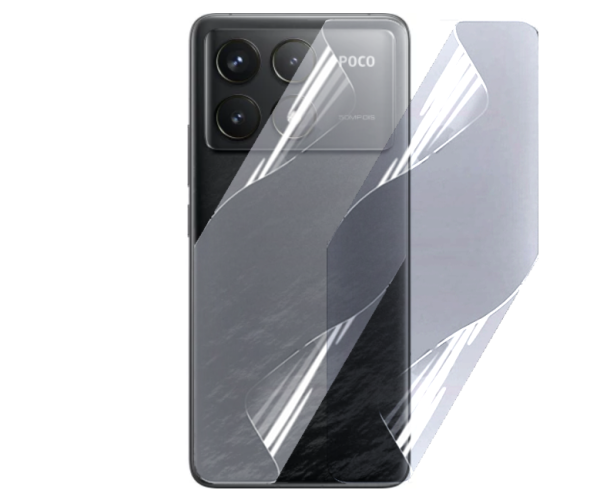 Противоударная гидрогелевая пленка Hydrogel Film для Xiaomi Poco F6 Pro на заднюю панель, Transparent