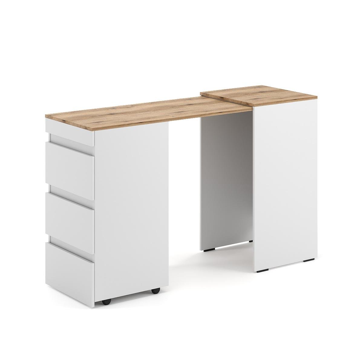 Стол комод-трансформер Molli 1400x450x756 мм Белый бриллиант/Дуб Эвок (GATB01011000000) Стол комод-трансформер Molli 1400x450x756 мм Белый бриллиант/Дуб Эвок (GATB01011000000)
