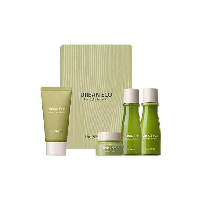 Набор увлажняющих миниатюр Urban Eco Harakeke Travel 4 Kit The Saem с экстрактом новозеландского льна 95 мл (8806164175606)