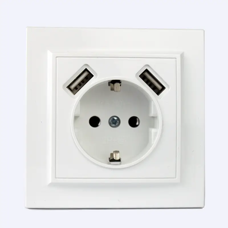 Розетка ElectroHouse USB двойная/розетка с заземлением Enzo (EH-5321)