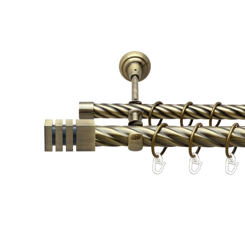 Карниз двохрядний металевий Orvit Акорда кручена 25/19 мм 400 м Антик (27854342) - фото 1 Карниз двохрядний металевий Orvit Акорда кручена 25/19 мм 400 м Антик (27854342) - фото 1