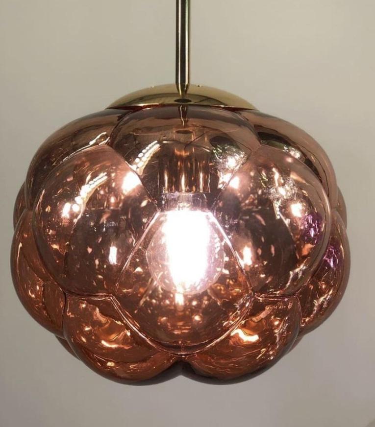 Підвіс із фактурним скляним плафоном Рожеве золото (0619/1 Rose gold)