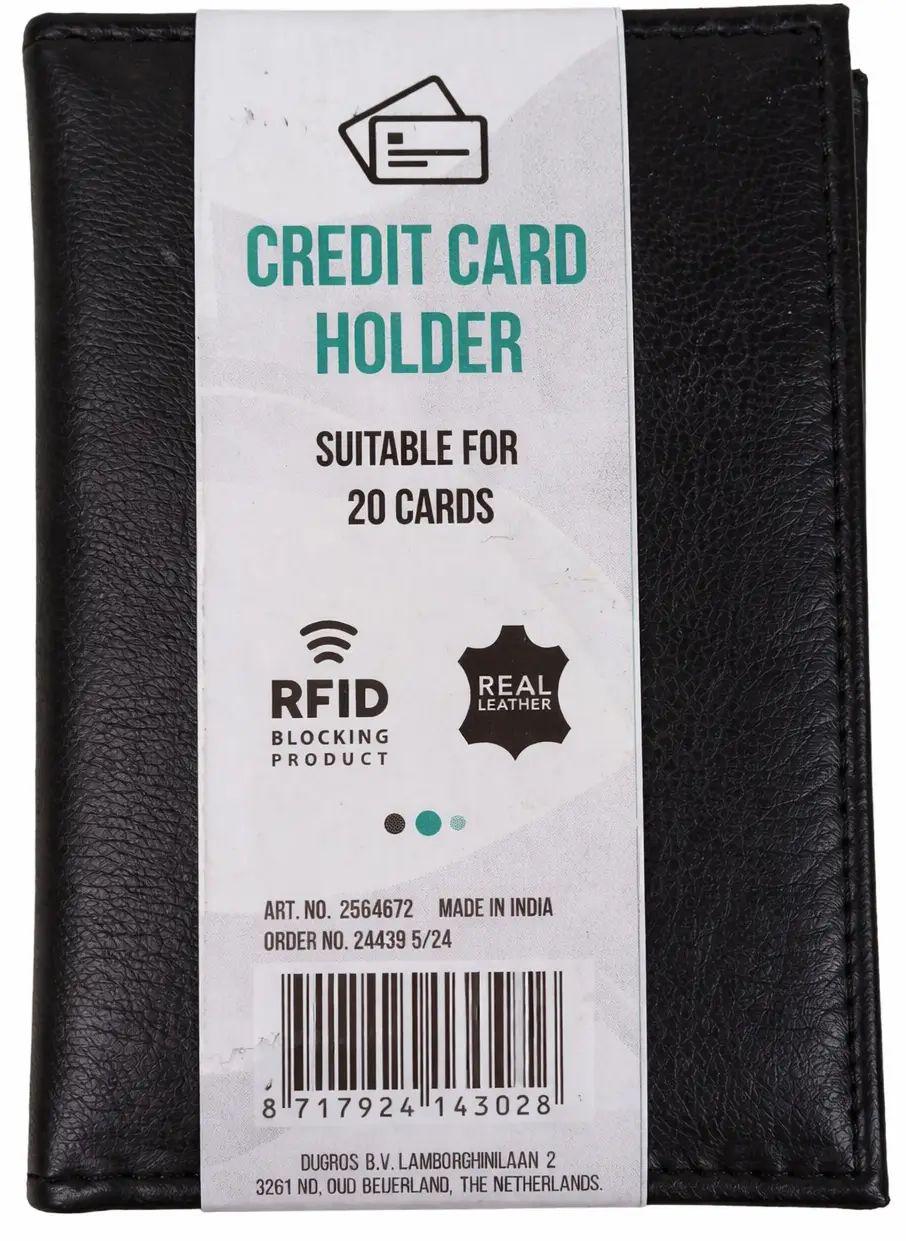 Картхолдер шкіряний Dugros із захистом RFID Чорний (8717924143028-1)
