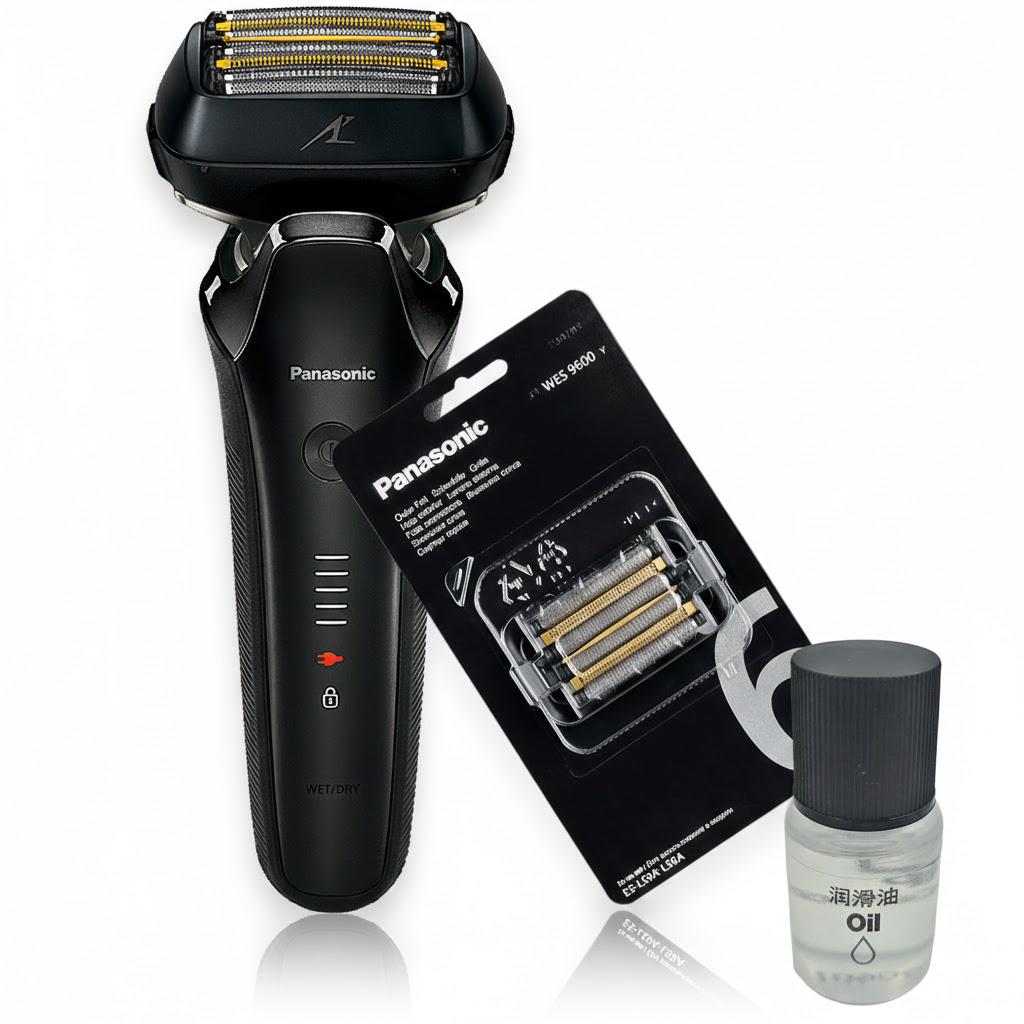 Электробритва Panasonic ES-LS6A-K820-AS1 с дополнительной сменной сеточкой для электробритв Panasonic WES-9600-Y1361/маслом WES-8196X-7911