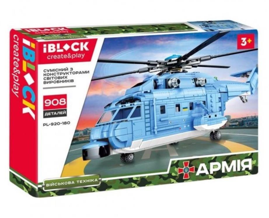 Конструктор Iblock Армия Вертолет 908 дет.