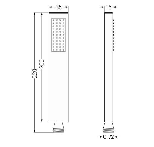 Набор душевой скрытого монтажа Mexen Cube DR02 Черный (77502DR0225-70) - фото 5
