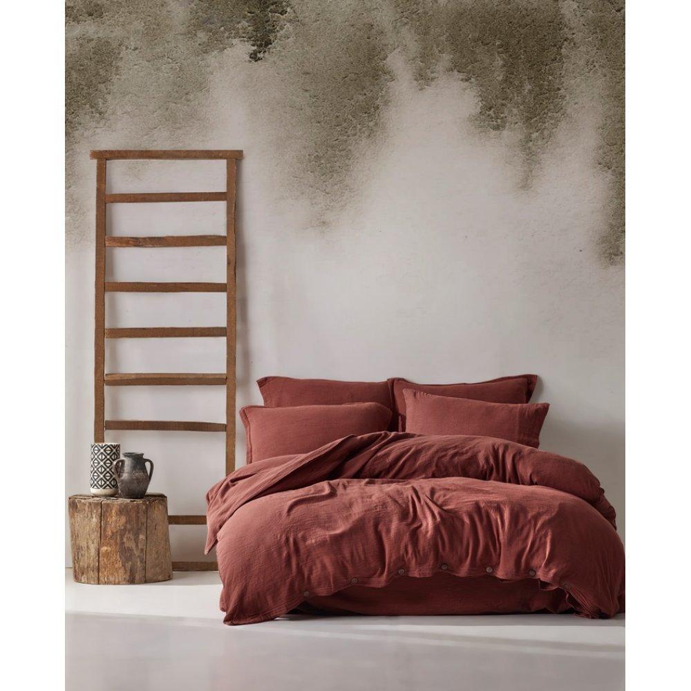 Постельное белье Buldans Agora burnt bordo евро Бордовый (svt-2000022255417)