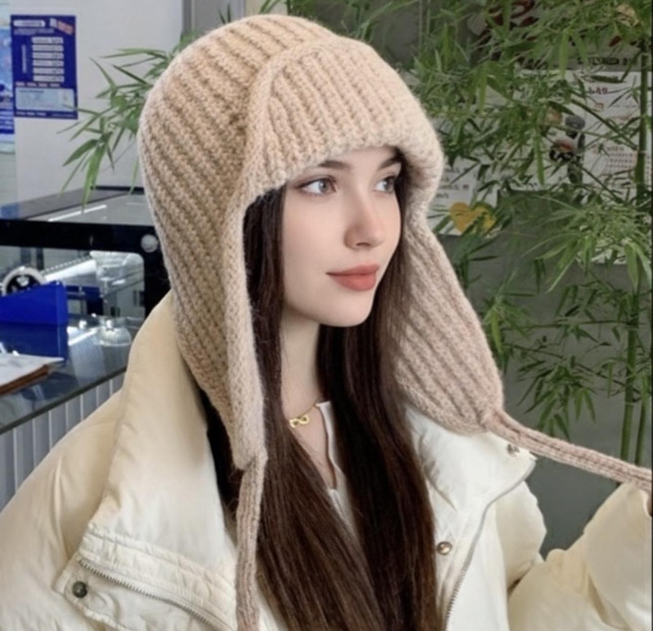 Шапка вушанка в'язана ангорова унісекс One size Бежева (014952) - фото 2