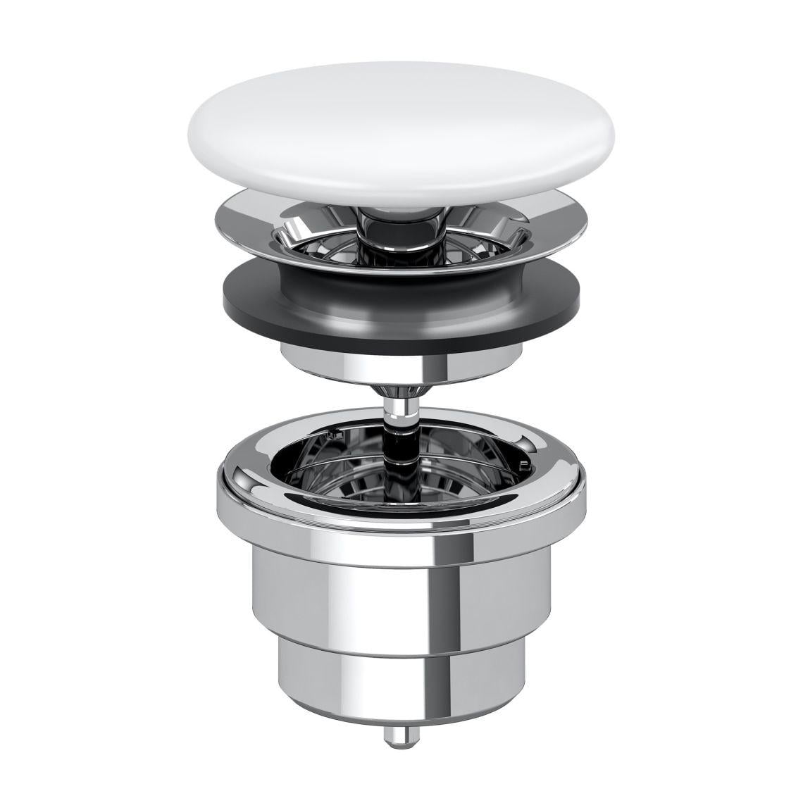 Донный клапан нажимной для раковины Villeroy &amp; Boch 680800RW без перелива Белый (158952)