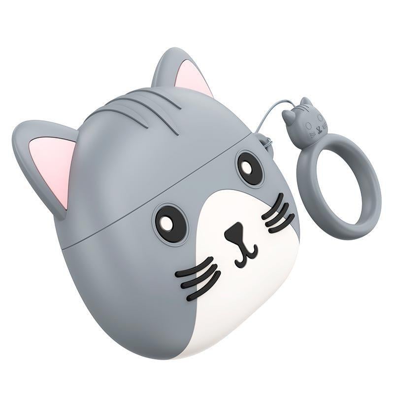 Наушники беспроводные детские Hoco Cat EW46 в кейсе Grey (17822422)