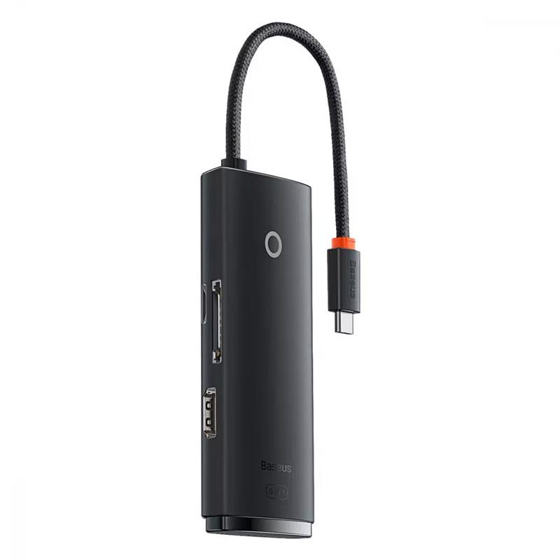 USB-хаб Baseus Lite Series 6в1Type-C to HDMI/2xUSB 3.0/Type-C/SD/TF (14082249)