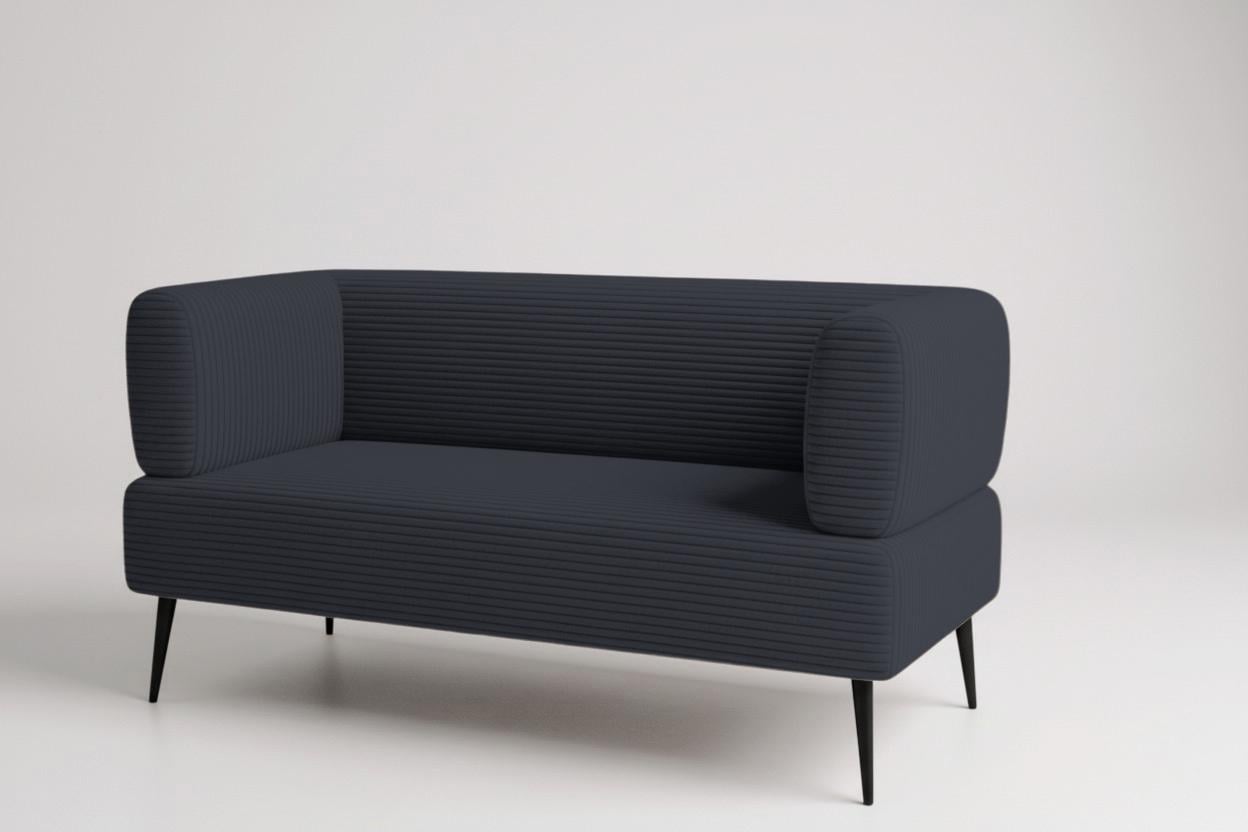 Диван офисный Tobi Sho Бенно-1 с подлокотниками велюр вельвет 1500х720х750 мм Lotus 100/Anthracite (msr45h9)