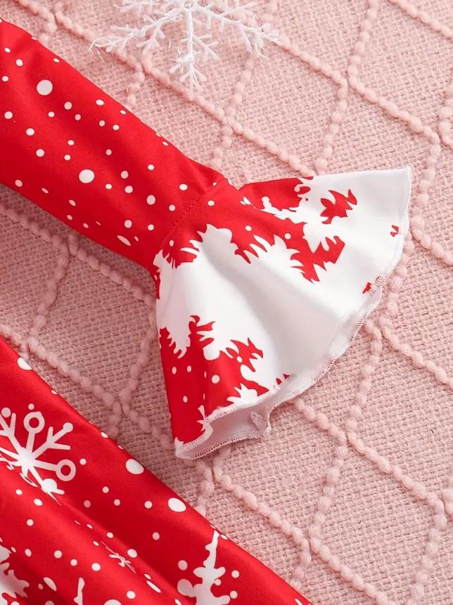 Плаття дитяче у новорічному стилі для дівчинки 5-6 років 120 см Червоний (2761861549) - фото 3 Плаття дитяче у новорічному стилі для дівчинки 5-6 років 120 см Червоний (2761861549) - фото 3