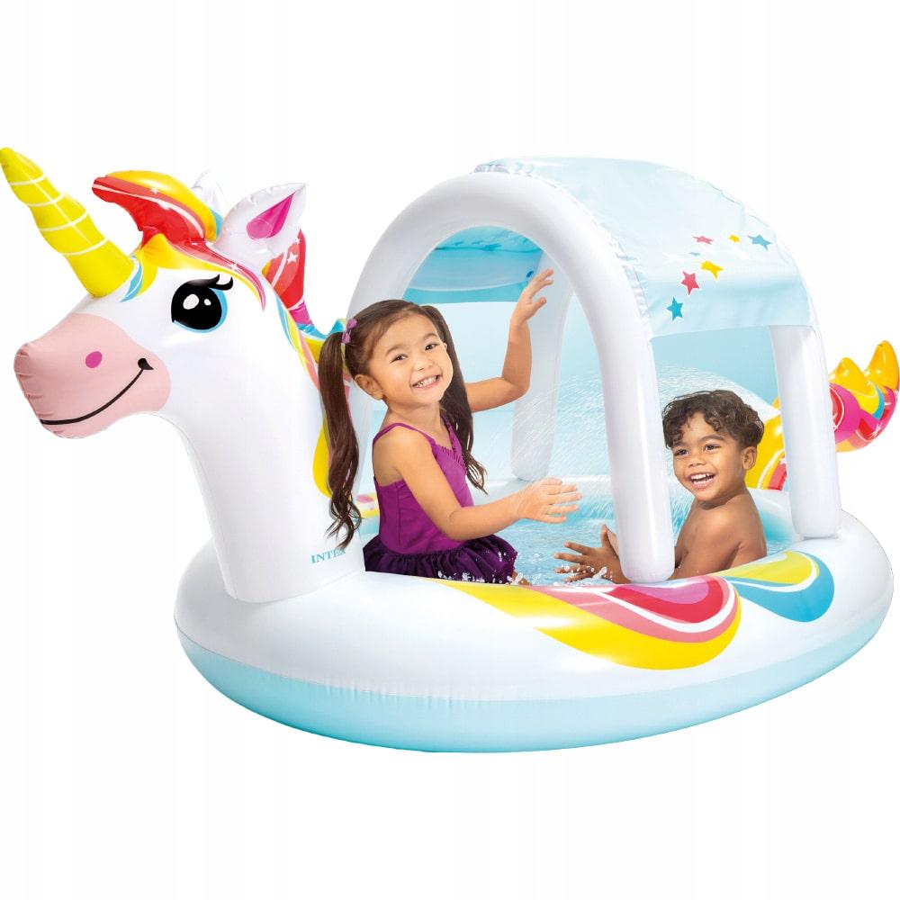 Бассейн надувной детский Intex Единорог виниловый с навесом и фонтаном 130 л Белый (21-9-58435) - фото 4 Бассейн надувной детский Intex Единорог виниловый с навесом и фонтаном 130 л Белый (21-9-58435) - фото 4
