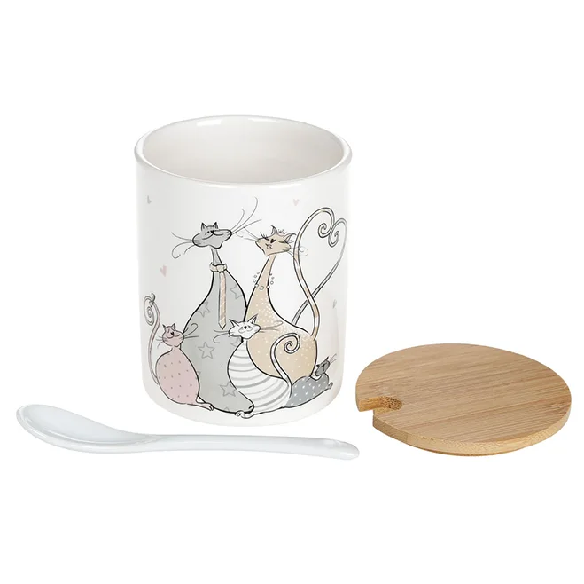 Цукорниця керамічна Flora Весела сімейка з ложкою 0,32 л 31870 - фото 2