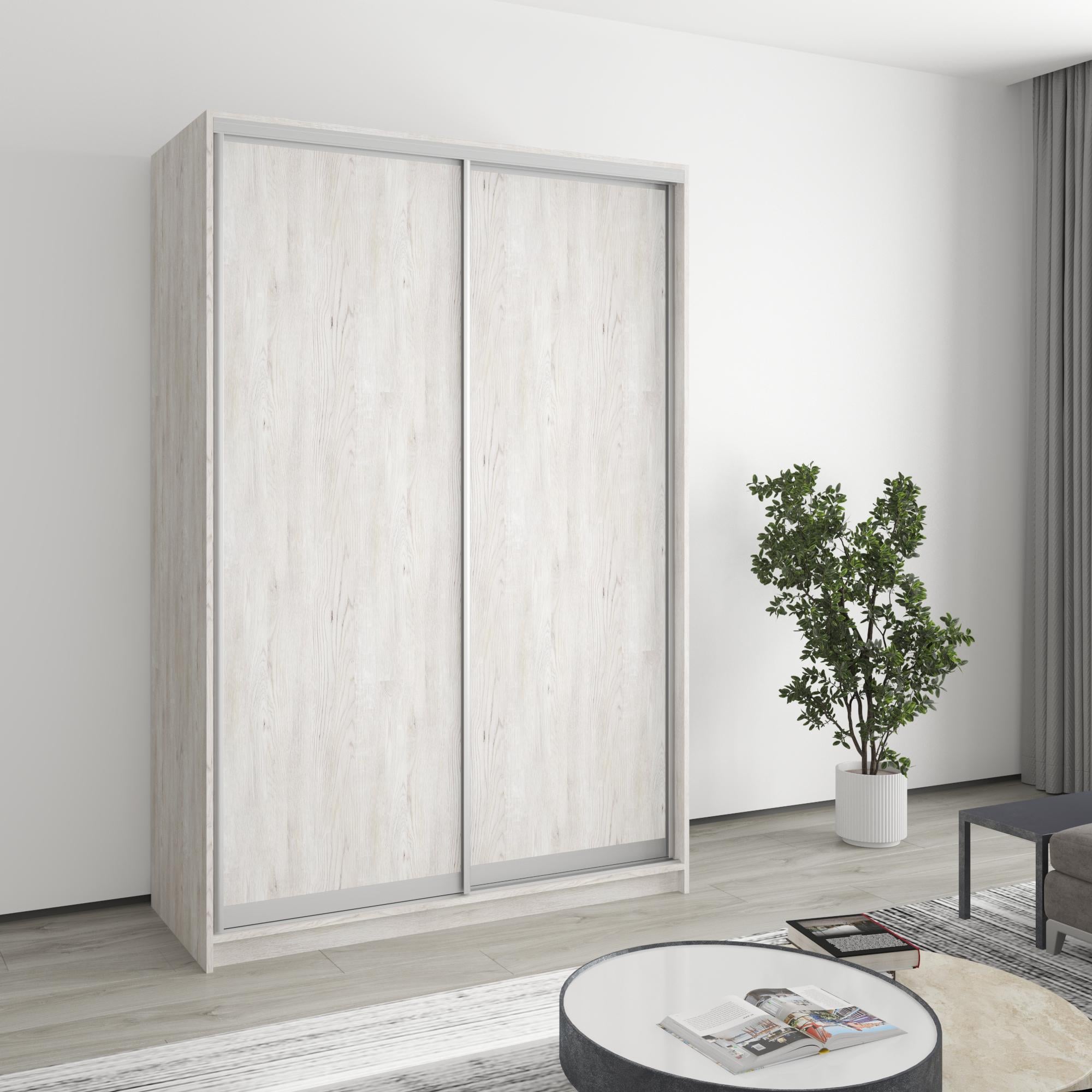 Шкаф-купе двухдверный MebelStar Стандарт AL 2 ДСП 140x60x210 см Аляска серый (MBS-2346) Шкаф-купе двухдверный MebelStar Стандарт AL 2 ДСП 140x60x210 см Аляска серый (MBS-2346)