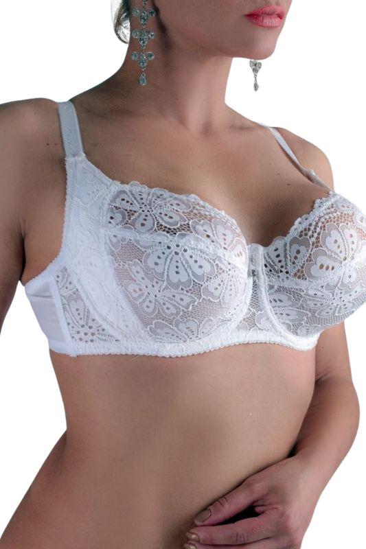 Бюстгальтер мереживний з м'якою повнорозмірною чашкою F без поролону Носи Своє 95F Білий (17002)