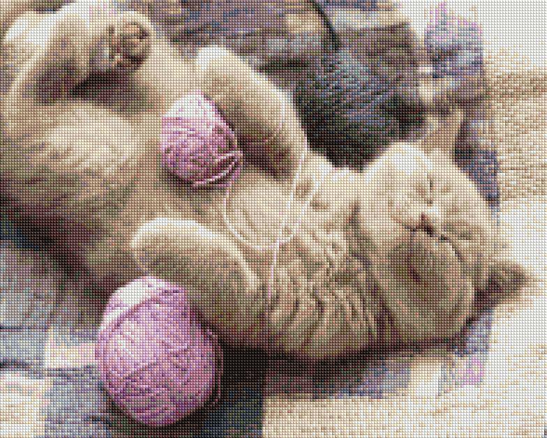 Алмазная мозаика Brushme Котенок с клубочком 40x50 (DBS1020)