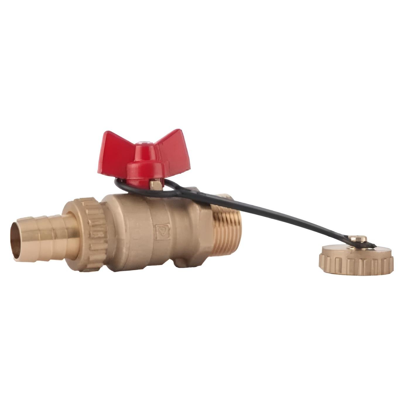 Кран шаровой со штуцером Herz для шланга и заглушкой 3/4" З (AKD9874)