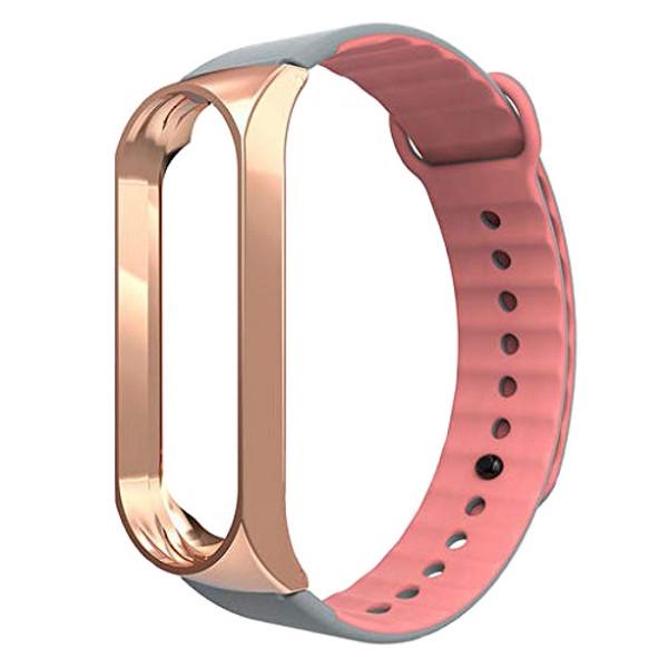 Ремінець ArmorStandart для Xiaomi Mi Band 3 Sport Silicone Grey/Pink (ARM54517) - фото 1