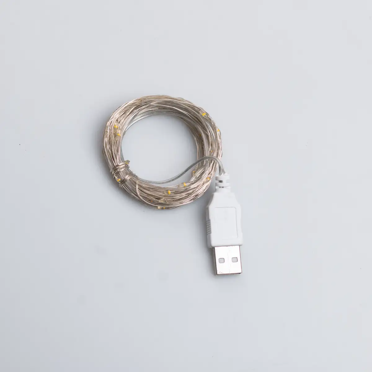 Гирлянда-роса Капля USB на 100 LED светодиодов белый провод 10 м Желтый (5368)