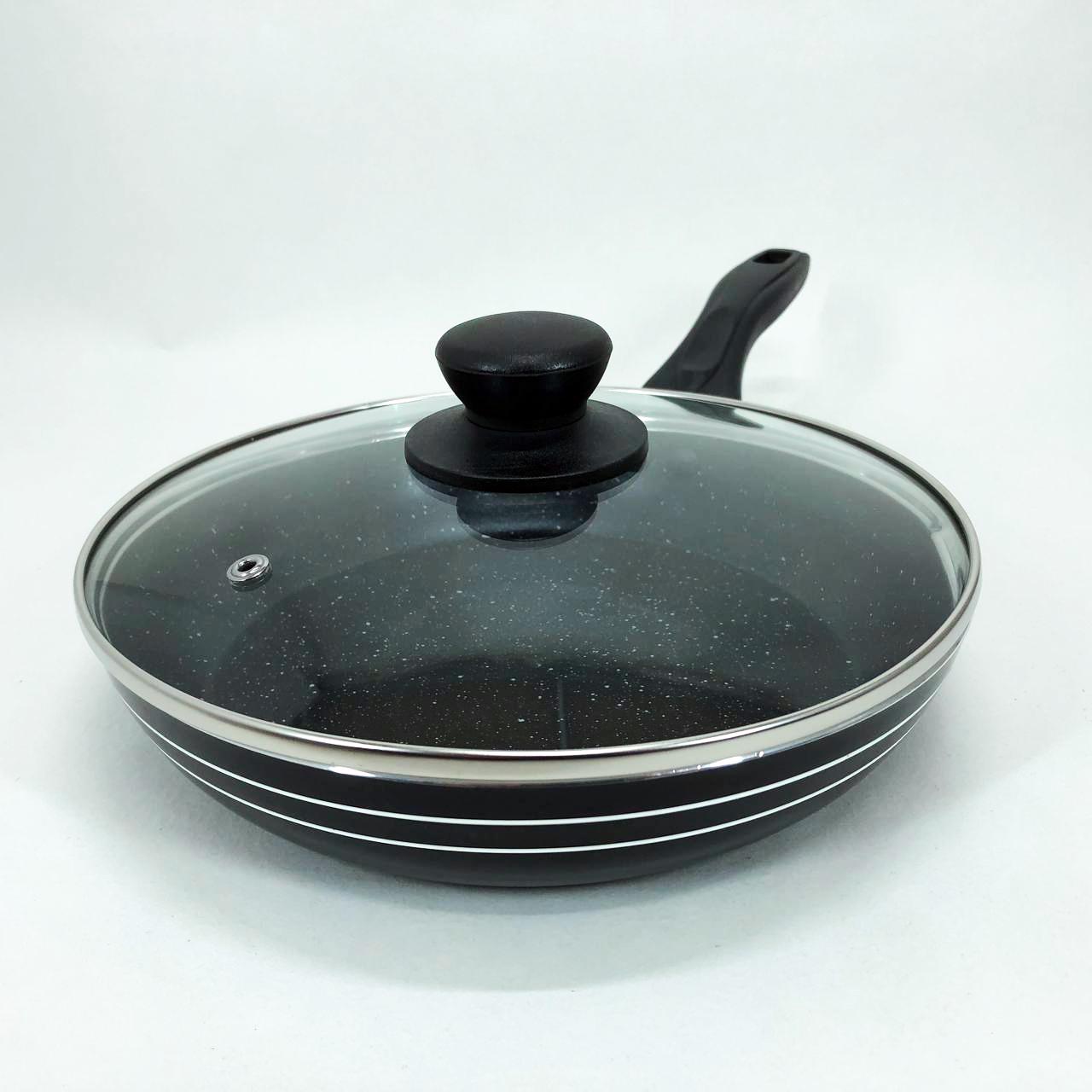 Сковорода Unique UN-5163 с крышкой и антипригарным покрытием 22 см