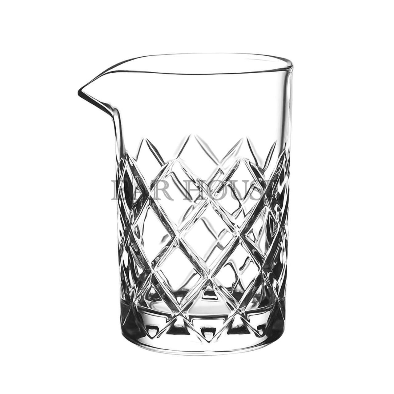 Стакан для смешивания коктейлей Bar House Diamond Mixing Glass 440 мл | Барный миксер из стекла с носиком Стакан для смешивания коктейлей Bar House Diamond Mixing Glass 440 мл | Барный миксер из стекла с носиком