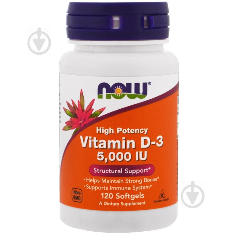 Витамин Now Foods D-3 5000IU 120 желатиновых капсул (NF0372)