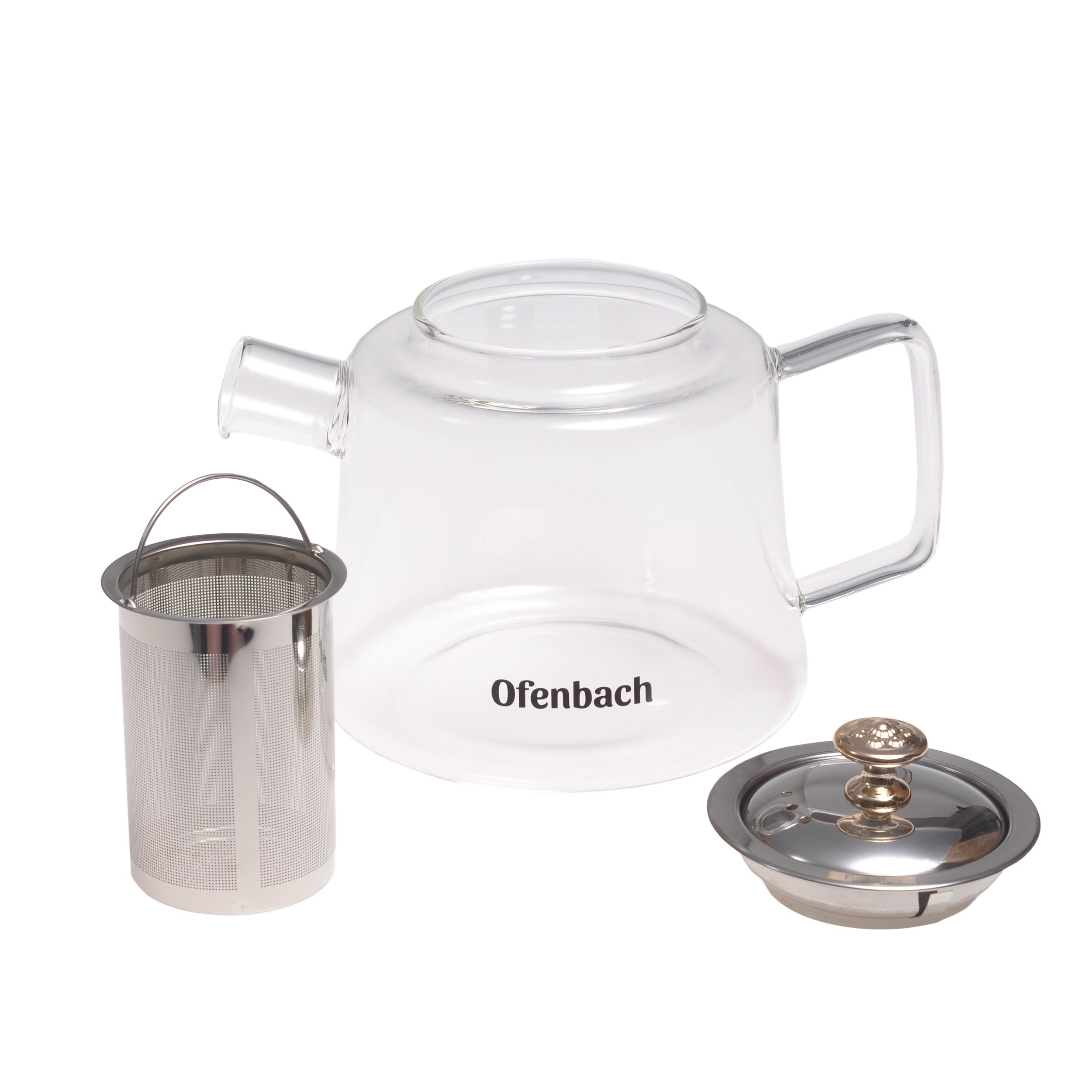 Заварочный чайник со съемным ситечком Ofenbach KM-100617L из термостойкого стекла 1100 мл Прозрачный (150-84-100617L) - фото 4 Заварочный чайник со съемным ситечком Ofenbach KM-100617L из термостойкого стекла 1100 мл Прозрачный (150-84-100617L) - фото 4