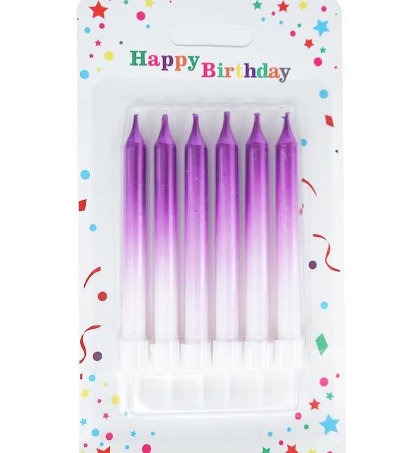 Свечи для торта Ombre lavender 9 см 6 шт. (10888244)