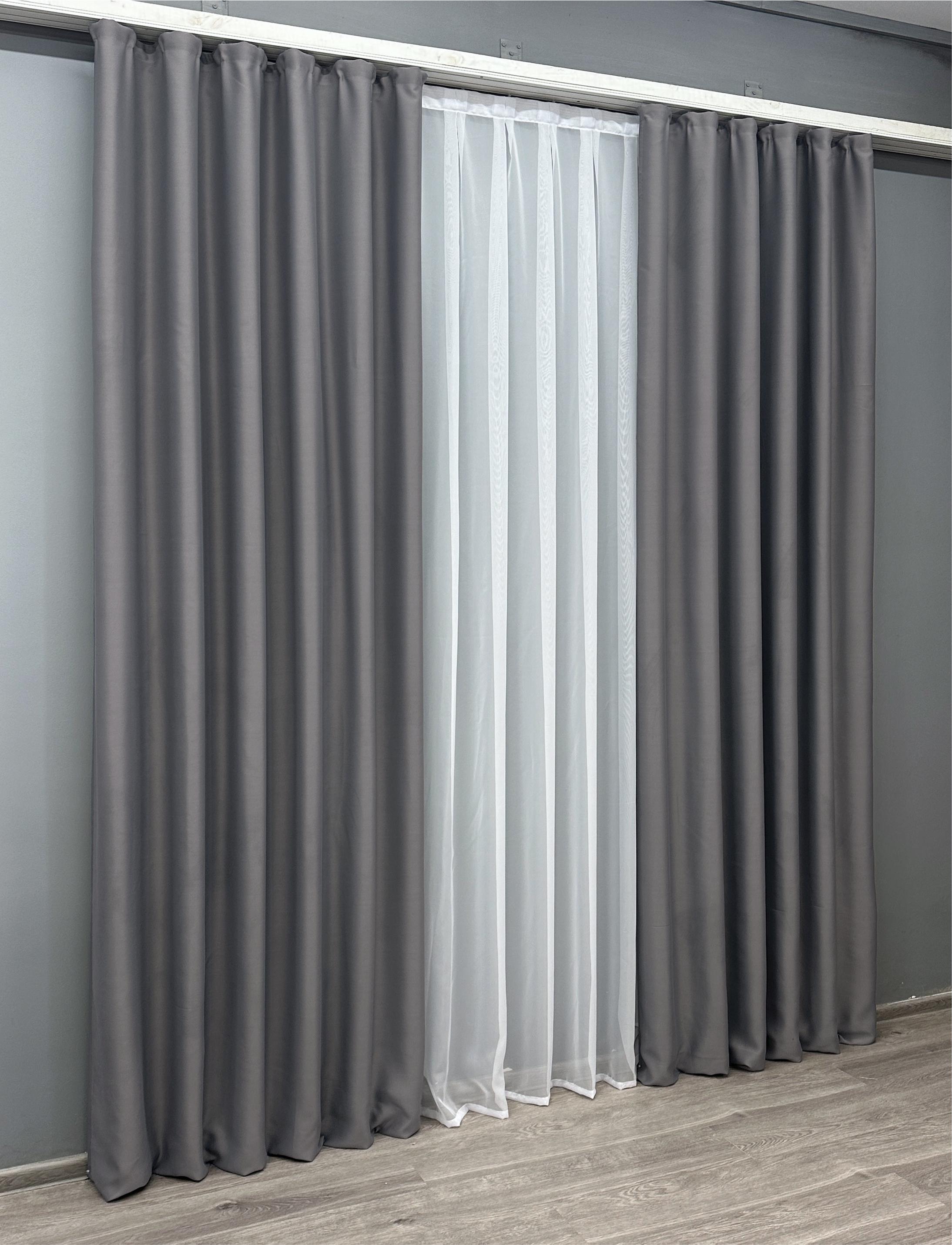 Комплект готовых штор VR-Textil Блэкаут Bagema Rvs №1244ш 150х295 см 2 шт. Серый (33-0621) - фото 3 Комплект готовых штор VR-Textil Блэкаут Bagema Rvs №1244ш 150х295 см 2 шт. Серый (33-0621) - фото 3