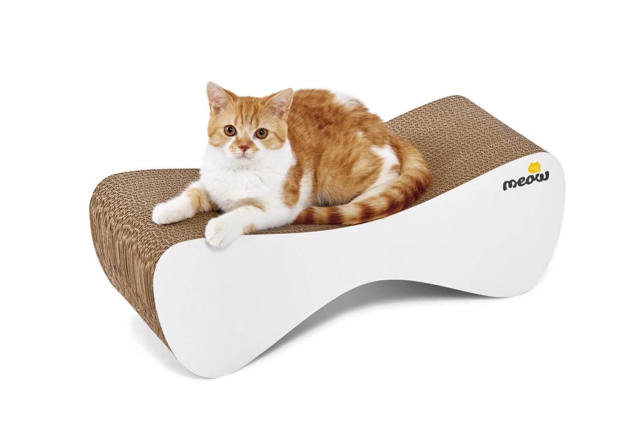 Лежанка когтеточка для кошек Say Meow из гофрокартона 61х21х24 см Белый (1875391024)
