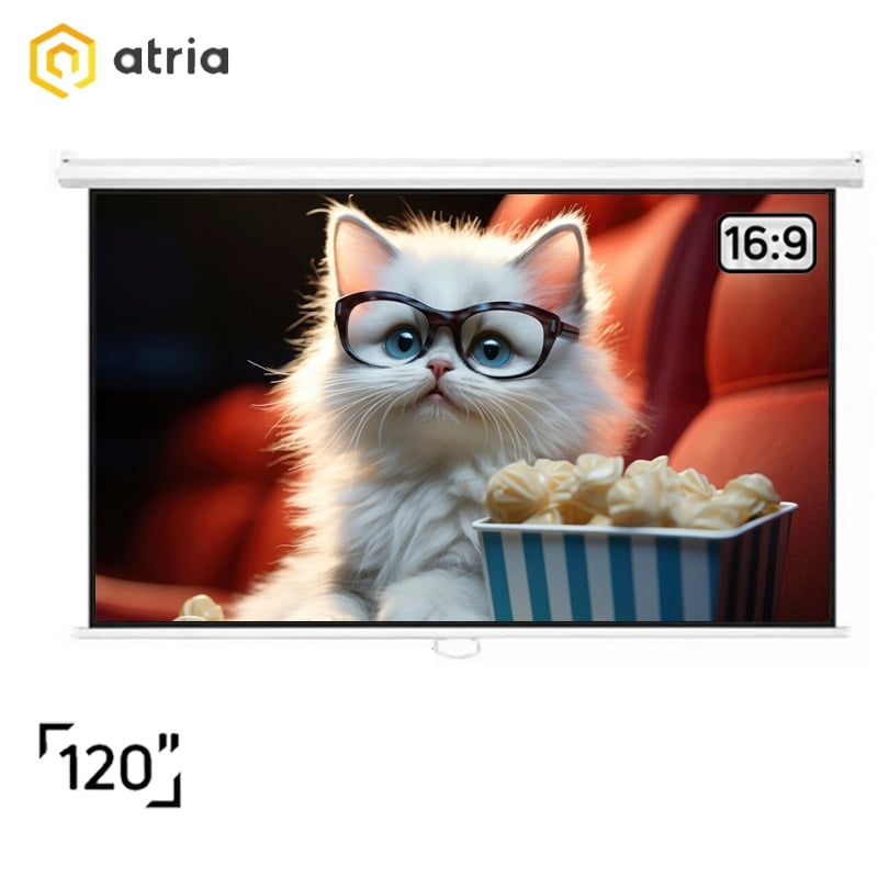 Екран для проєкторів Atria MWM-HD-120D настінний ручний 120" 264x150 см 16:9 (tf712) - фото 8 Екран для проєкторів Atria MWM-HD-120D настінний ручний 120" 264x150 см 16:9 (tf712) - фото 8