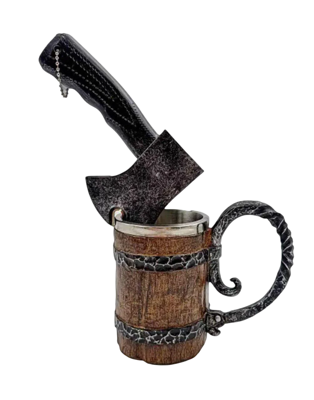 Кружка-бочка винтажная с открывалкой топор 500 мл