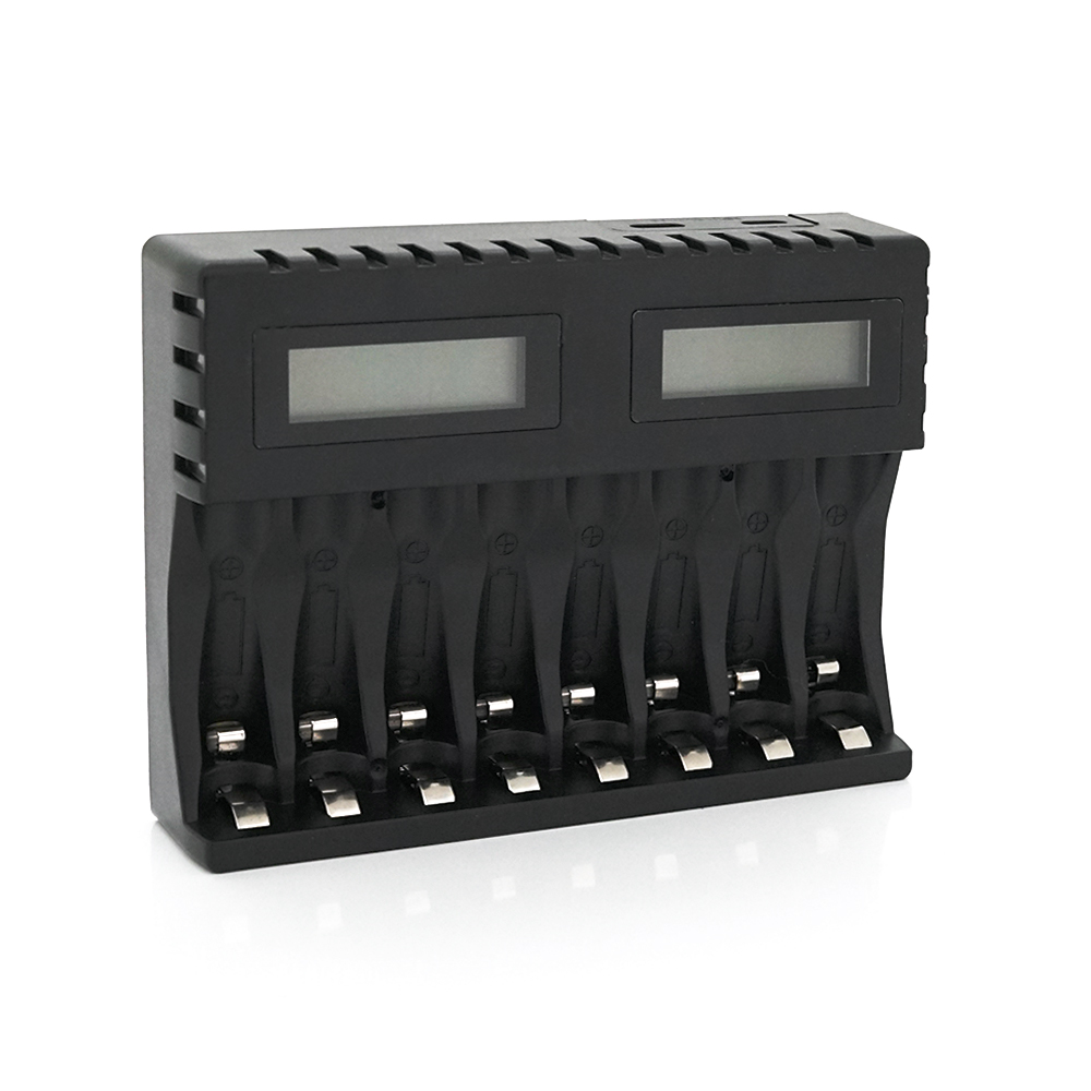 Зарядное устройство VOLTRONIC PUJIMAX 8 каналов для Li-ion/Ni-MH/Ni-Cd аккумуляторов с LED индикатором и защитой (21045)