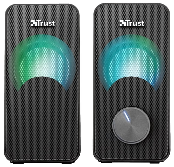 Колонки компьютерные сетевые с RGB подсветкой Trust Arys 2.0 2 шт. 12 Вт Черный (23120_TRUST)