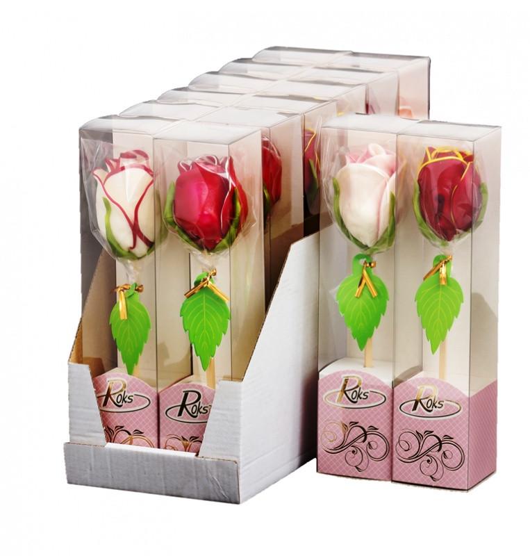 Карамель фигурная ROKS Роза на палочке 70 г 1 шт. (903)