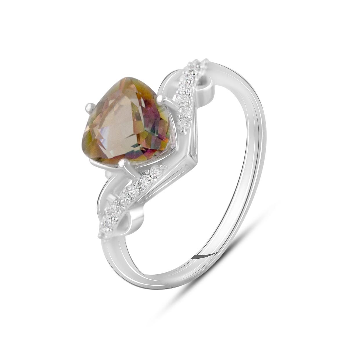 Кольцо серебряное с цитрином nano 2,43 ct 2,09 г р. 18 (2115908)