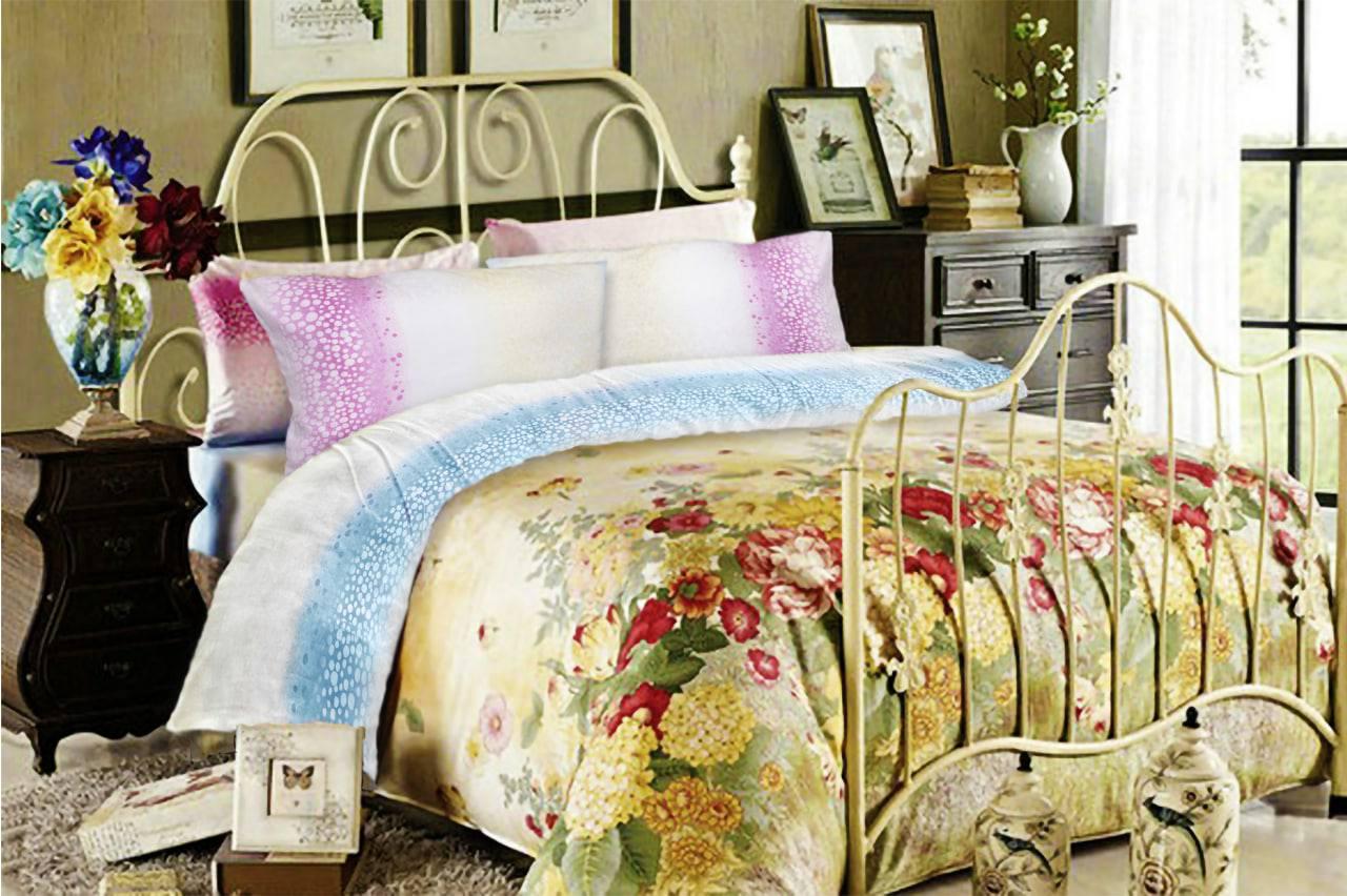 Комплект постельного белья Zastelli 112670 Привлекательность сатин евро 200х220 Зеленый