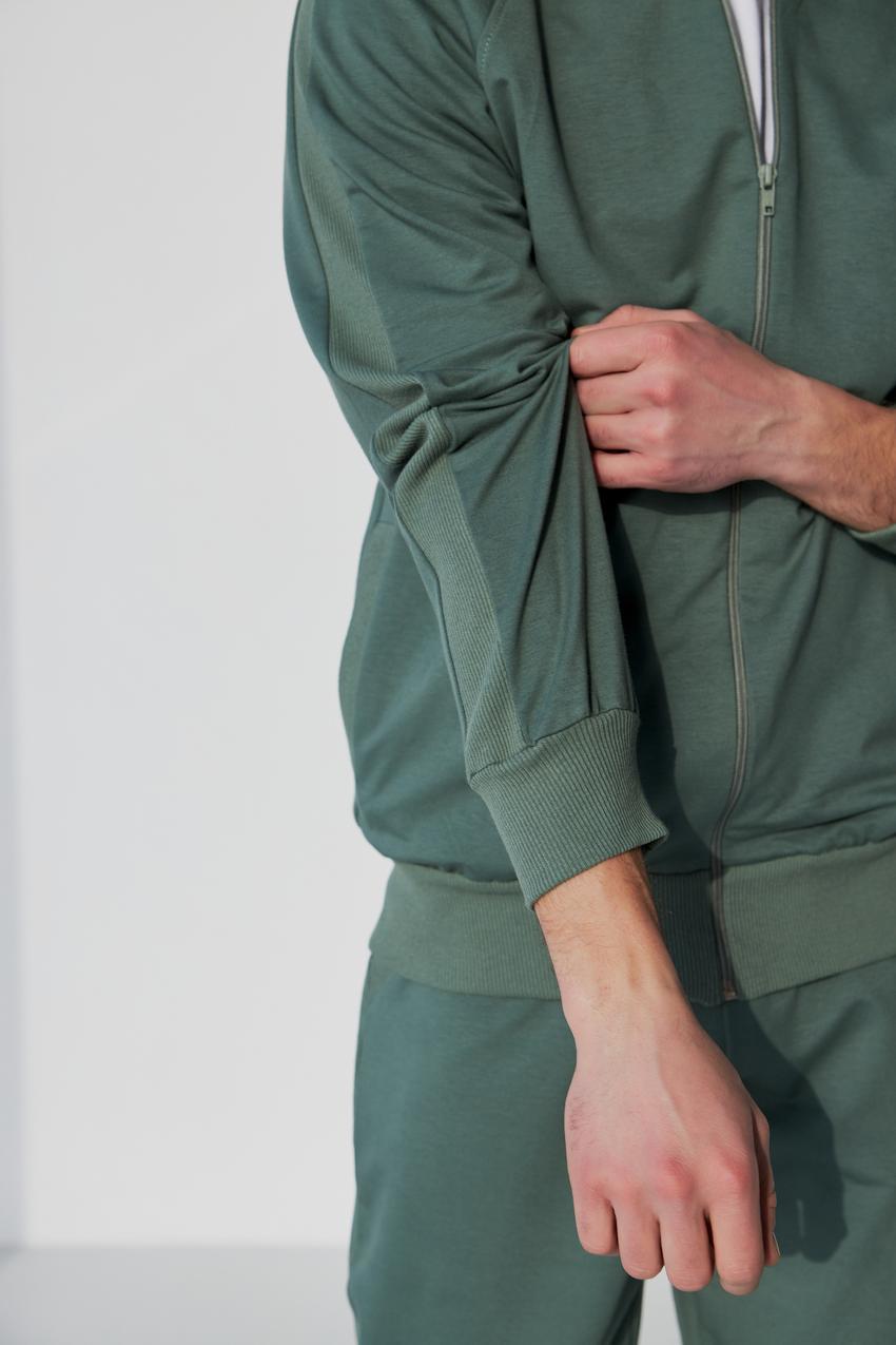 Костюм спортивный мужской Umon М80.2 на замке со стойкой 2-нить M Темная оливка (783-1-61) - фото 5