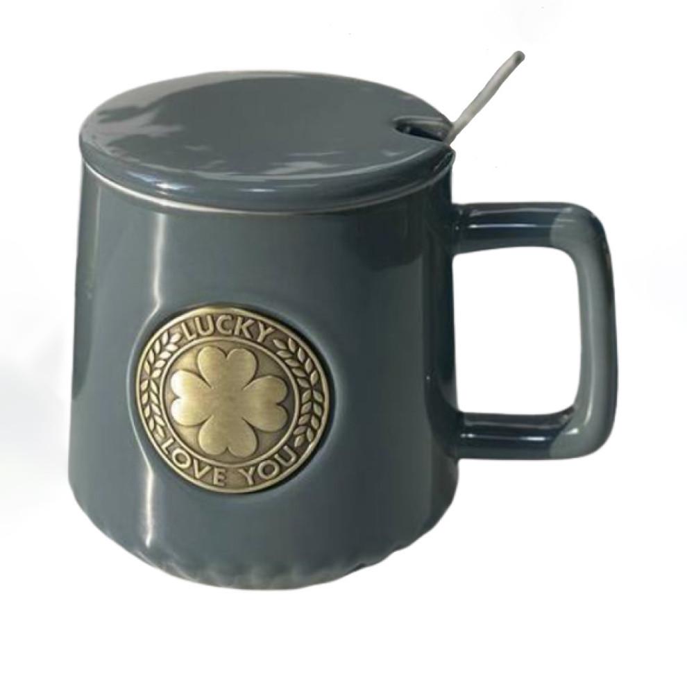 Чашка с крышкой и ложкой Мальта 360 мл Серый (21-сір-O8030-244)