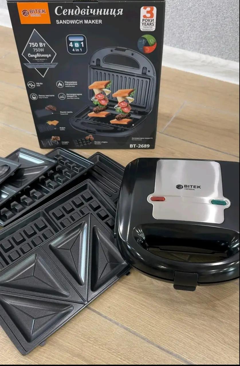 Мультипекар ВІТЕК ВТ-2689 зі змінними формами 4в1 (1285) - фото 2 Мультипекар ВІТЕК ВТ-2689 зі змінними формами 4в1 (1285) - фото 2