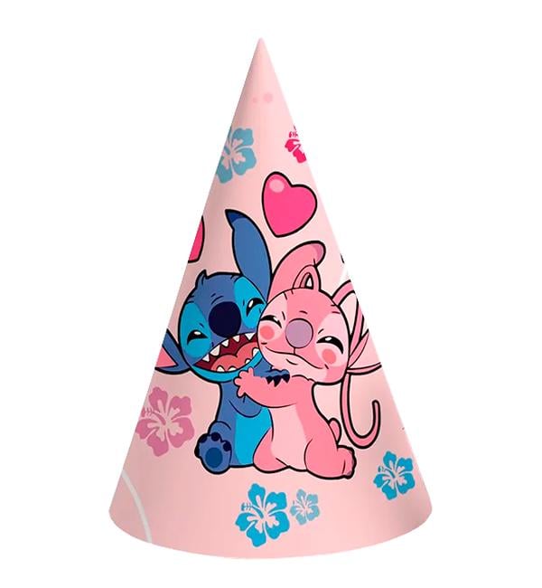 Колпачки бумажные Стич и Энджел 5 шт. 15 см (30765302)