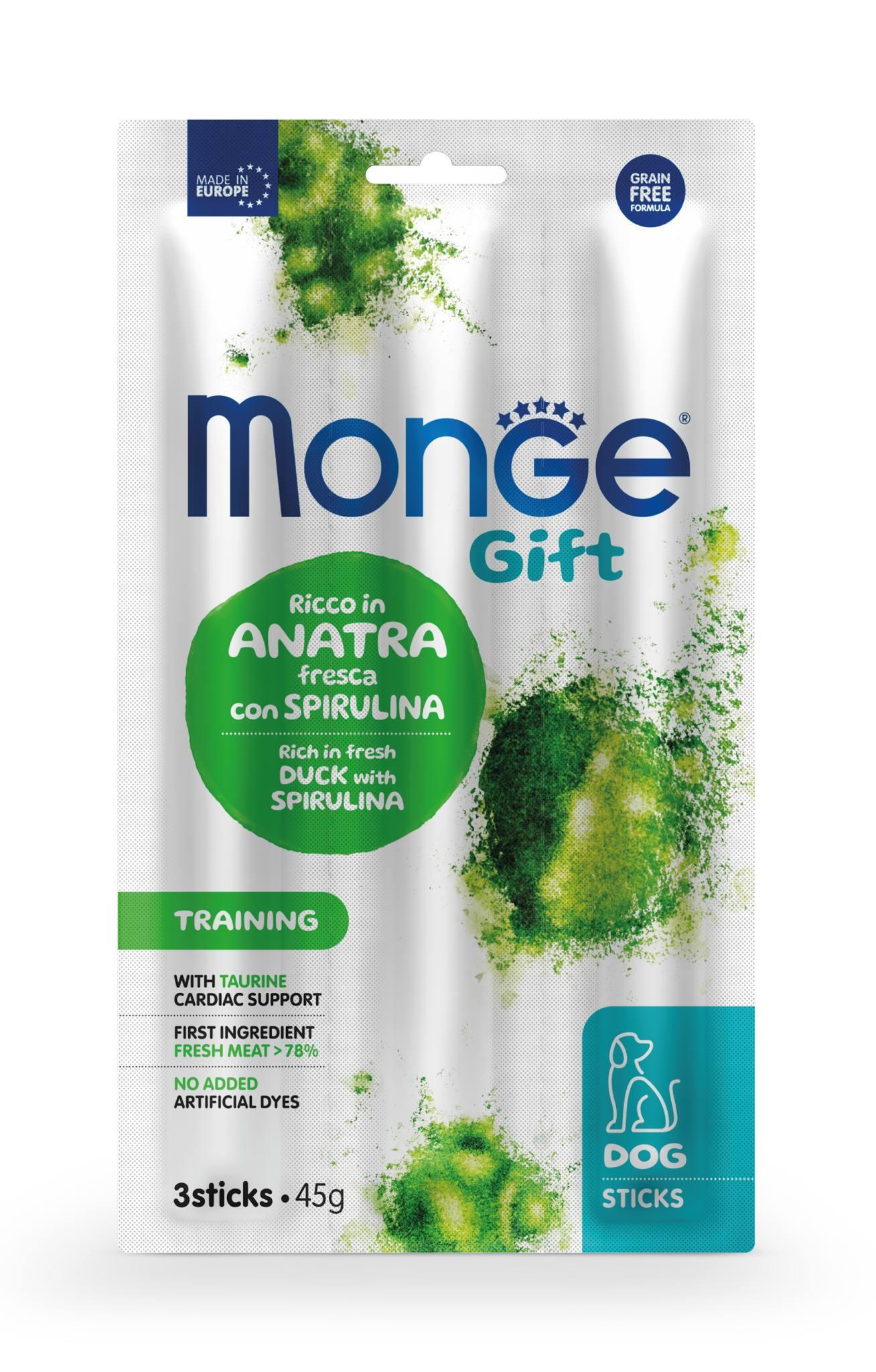 Лакомство для собак Monge Gift Training утка со спирулиной 45 г (70085441)