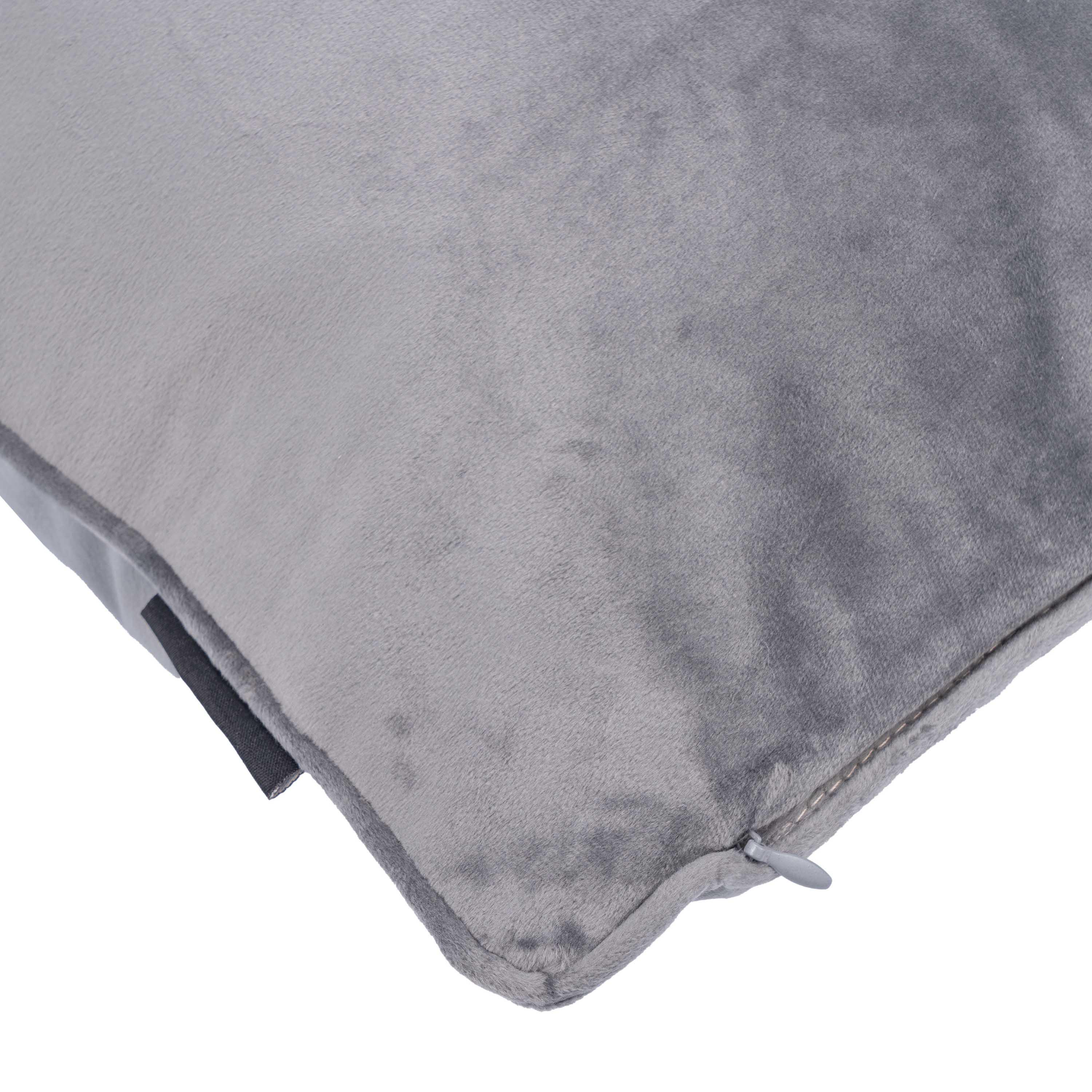 Декоративна подушка Ardesto ART1032GR велюр/поліестер 45x45 см Сірий (90935c46) - фото 4