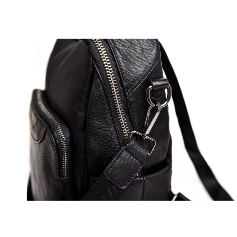 Рюкзак-сумка трансформер шкіряний 32x27 см Чорний (860) - фото 4 Рюкзак-сумка трансформер шкіряний 32x27 см Чорний (860) - фото 4