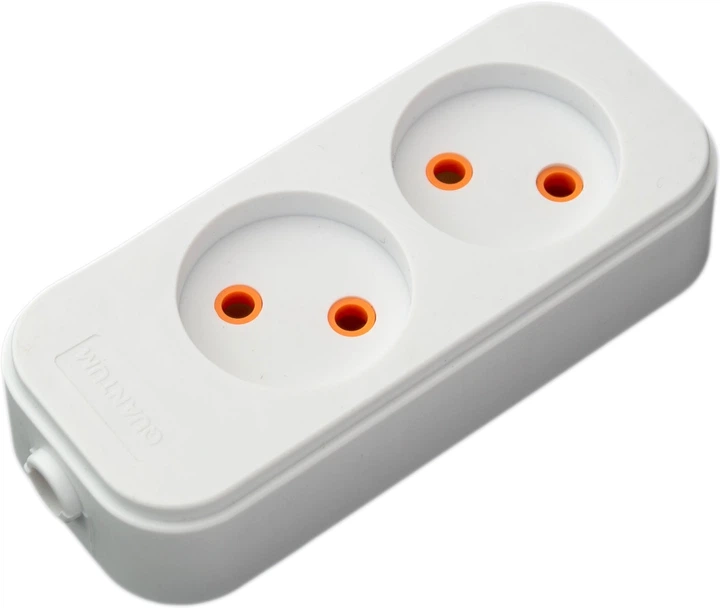 Колодка Quantum 2 поста без заземления 10А Белый (1506)