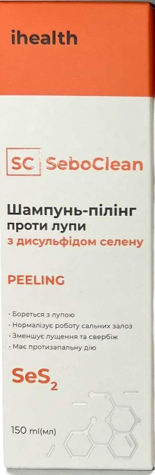 Шампунь-пілінг для волосся SeboClean Peeling проти лупи з дисульфідом селену 150 мл